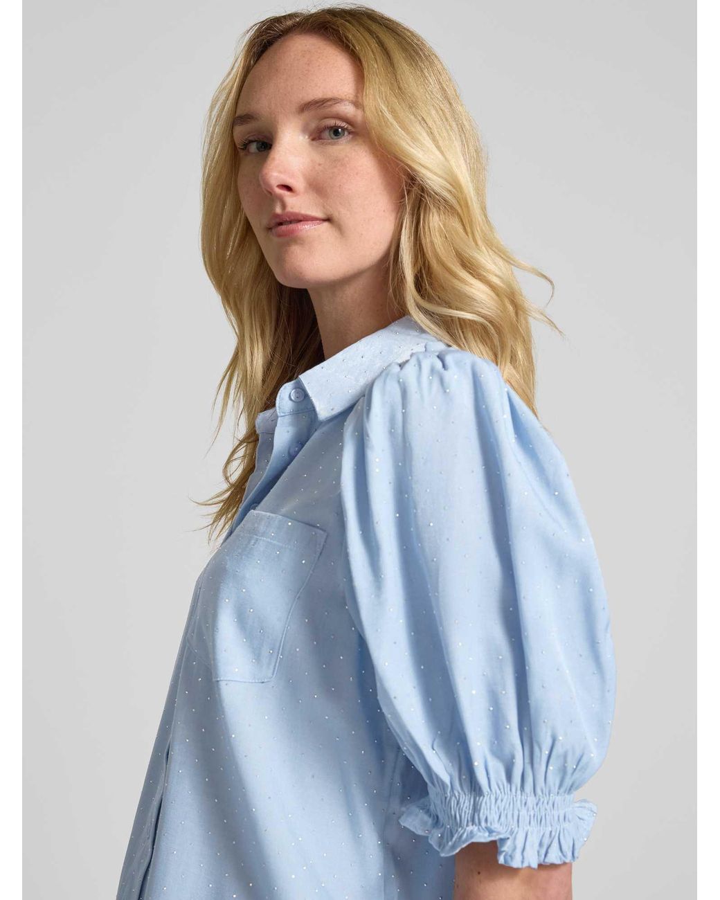 Ichi Regular Fit Overhemdblouse Van Viscosemix, Model 'Piper' in het Blue