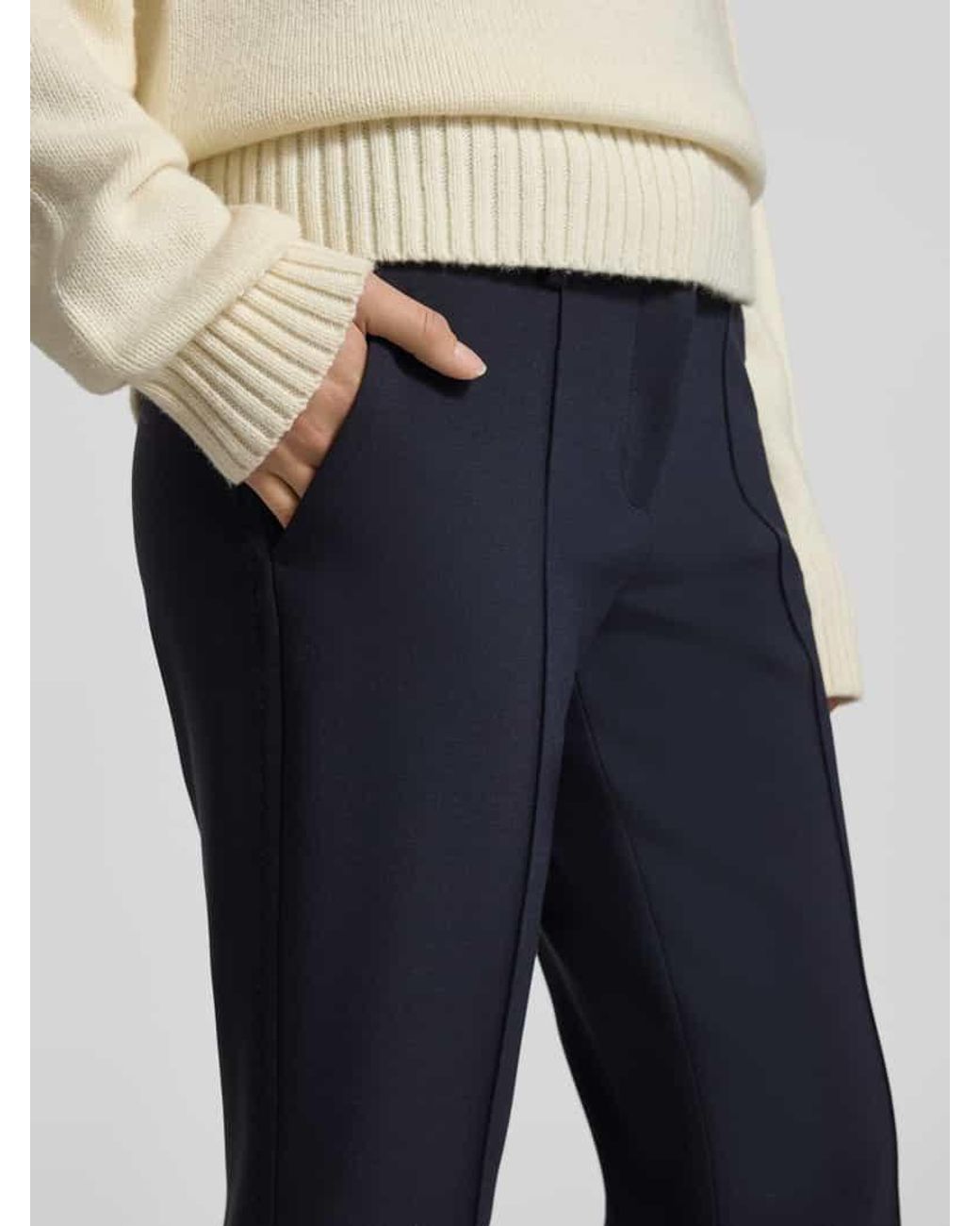 Cambio Blue Flared Fit Stoffhose mit Viskose-Anteil Modell 'Farah'