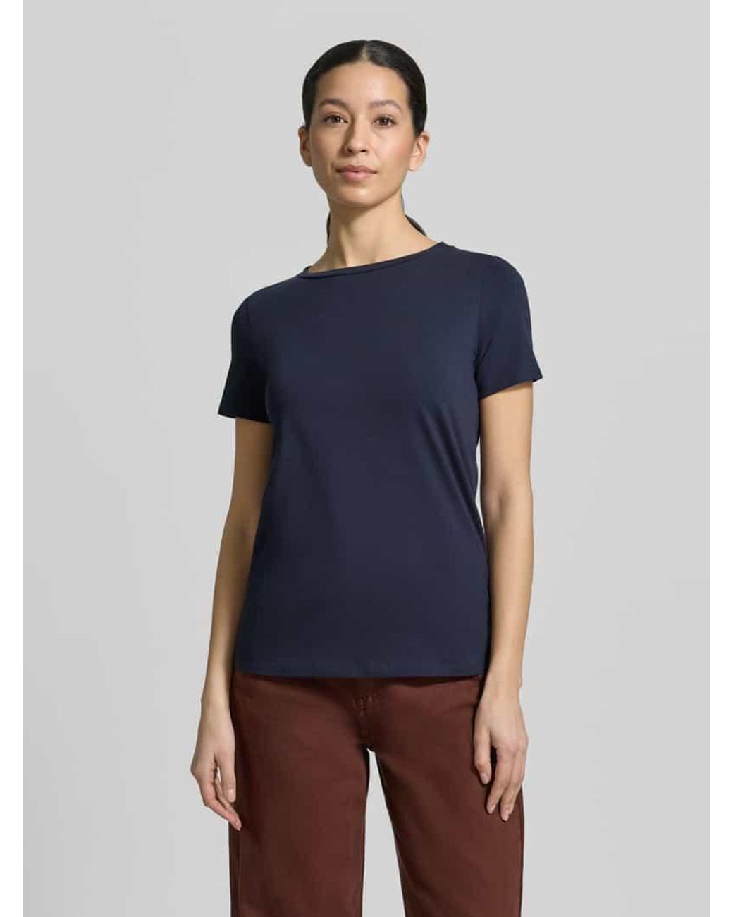 Weekend by Maxmara Blue Slim Fit T-Shirt aus Baumwoll-Mix Modell 'MULTIB'