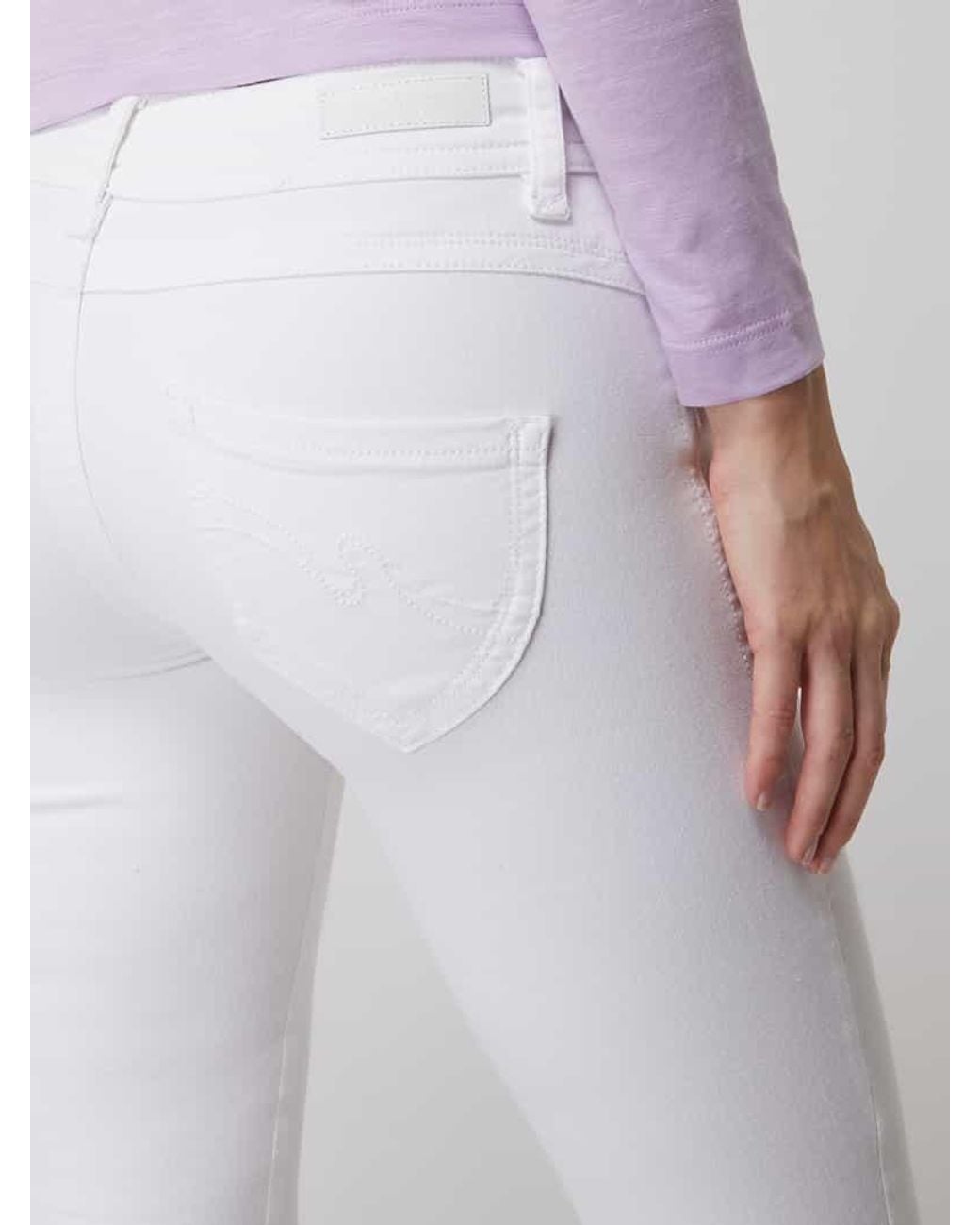 Blue Monkey White Slim Fit Jeans Mit Stretch-Anteil Modell 'Laura'