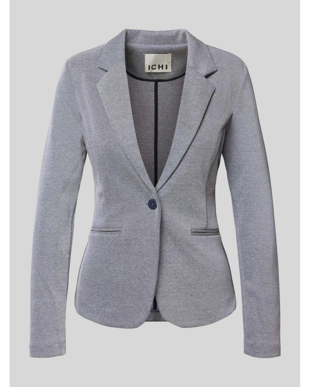 Ichi Regular Fit Blazer Met Reverskraag Model 'Kate' in het Blue