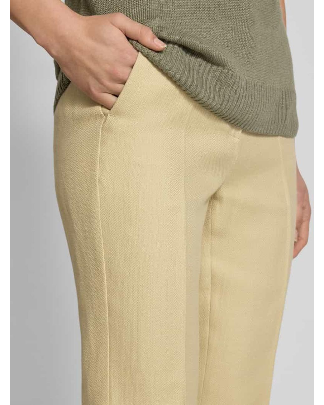 Weekend by Maxmara Natural Regular Fit Stoffhose aus Baumwoll-Leinen-Mix Modell 'AGAPE'