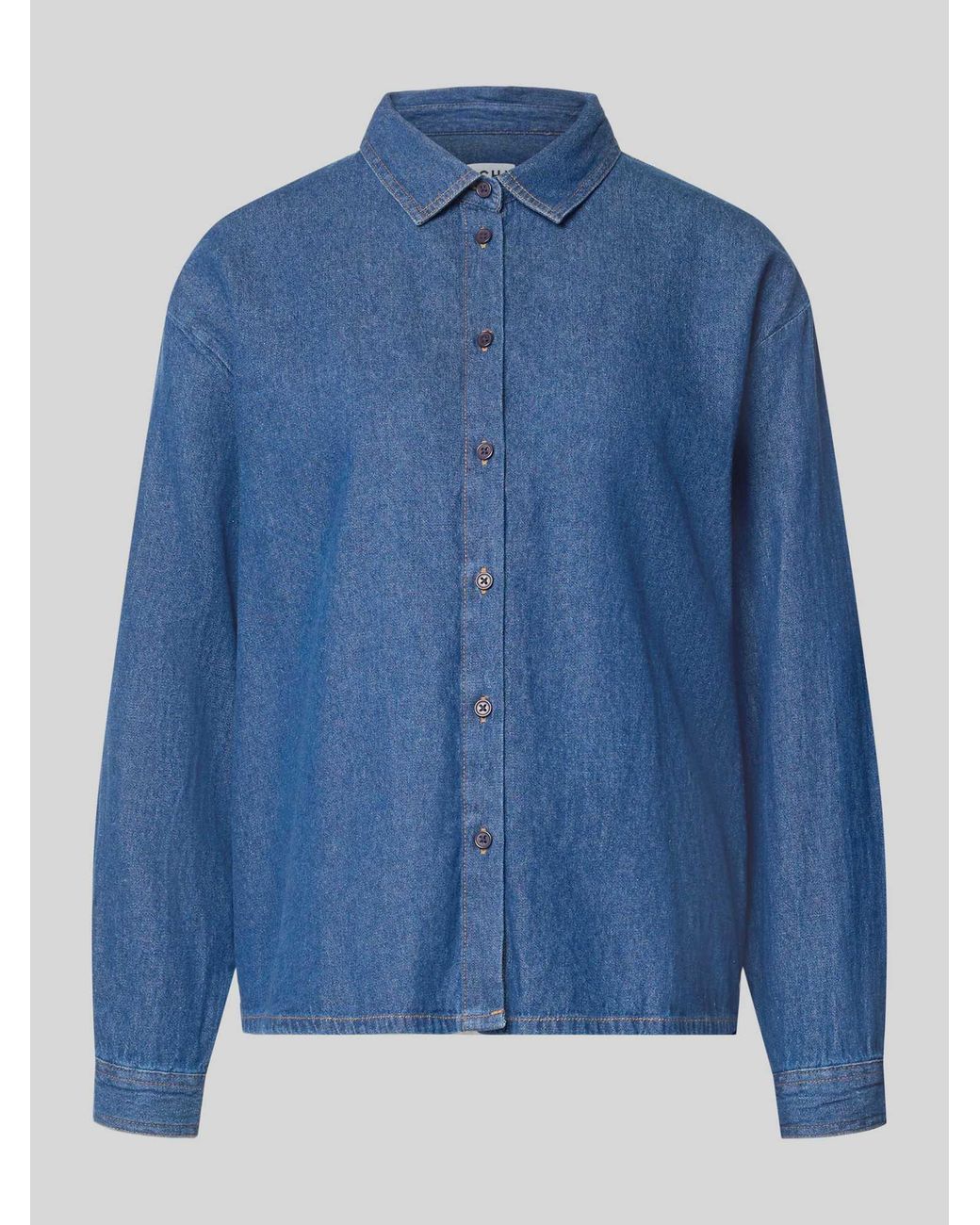 Ichi Regular Fit Jeanshemd Met Overhemdkraag Model 'Archer' in het Blue