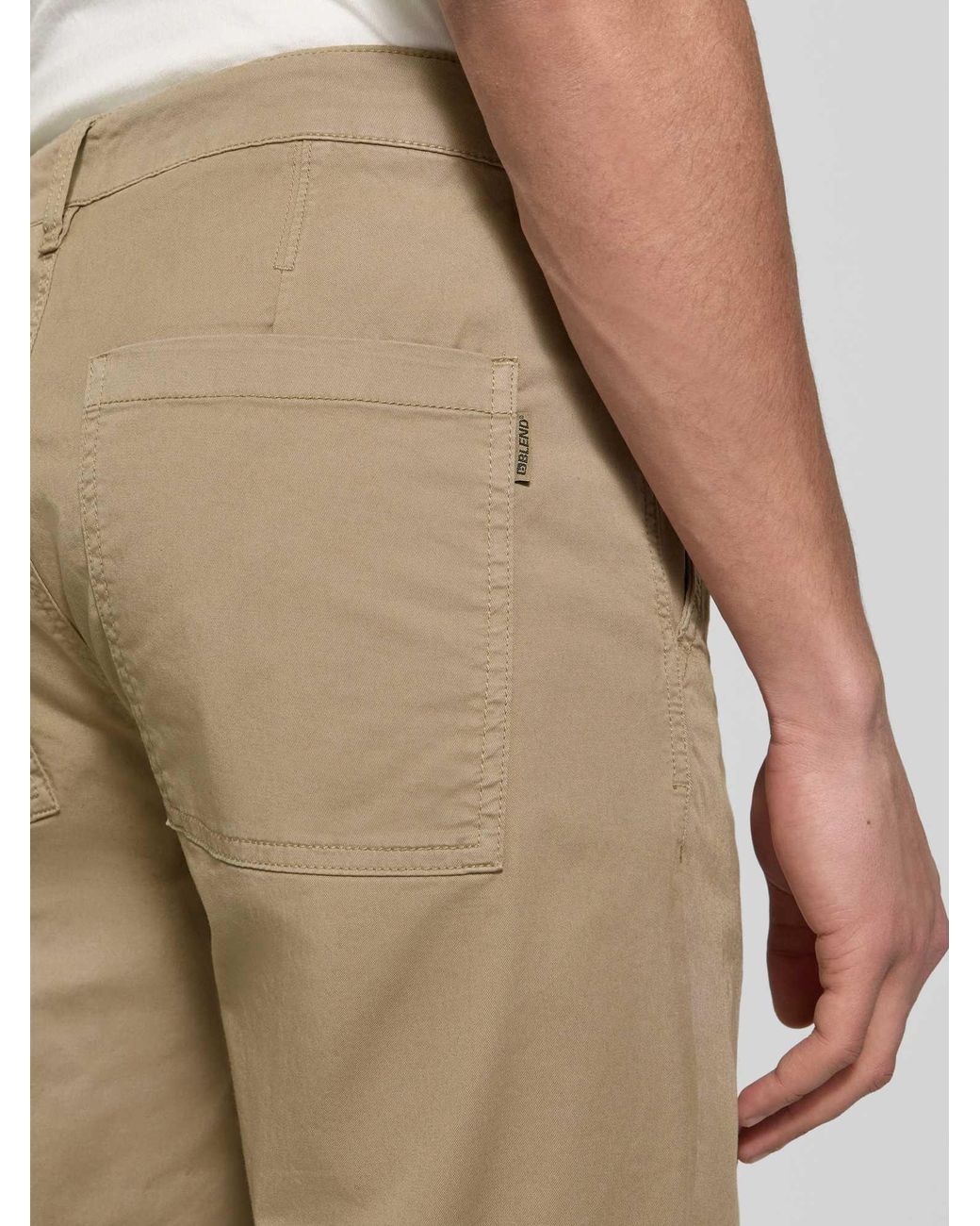 Blend Chino Met Steekzakken Model 'Maddox' in het Natural voor heren