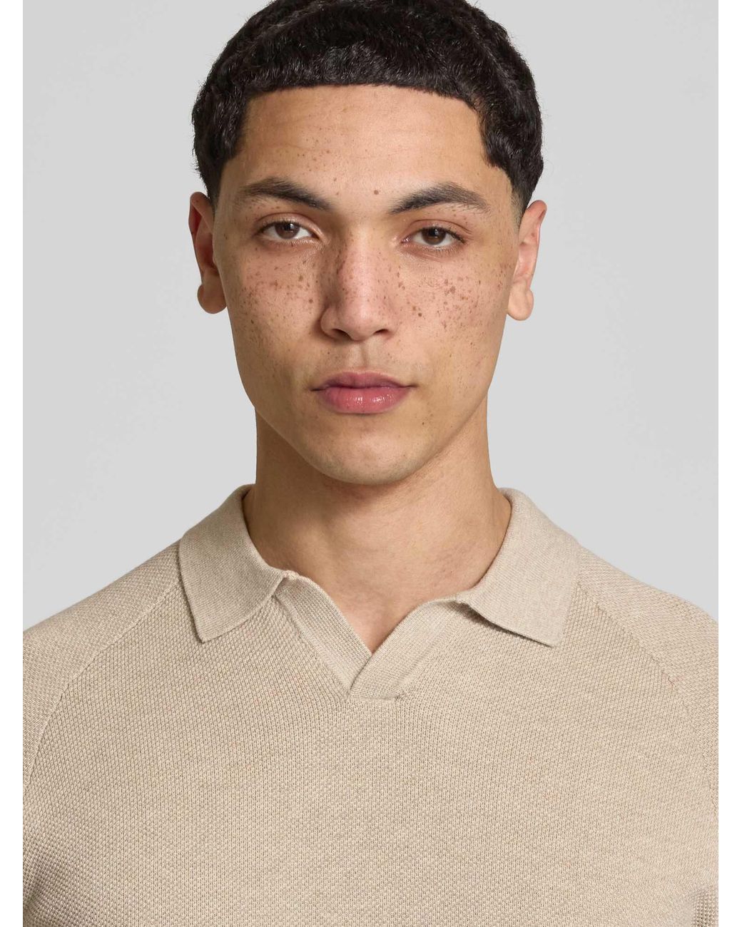 Jack & Jones Regular Fit Poloshirt Met Structuurpatroon Model 'Hill' in het Natural voor heren