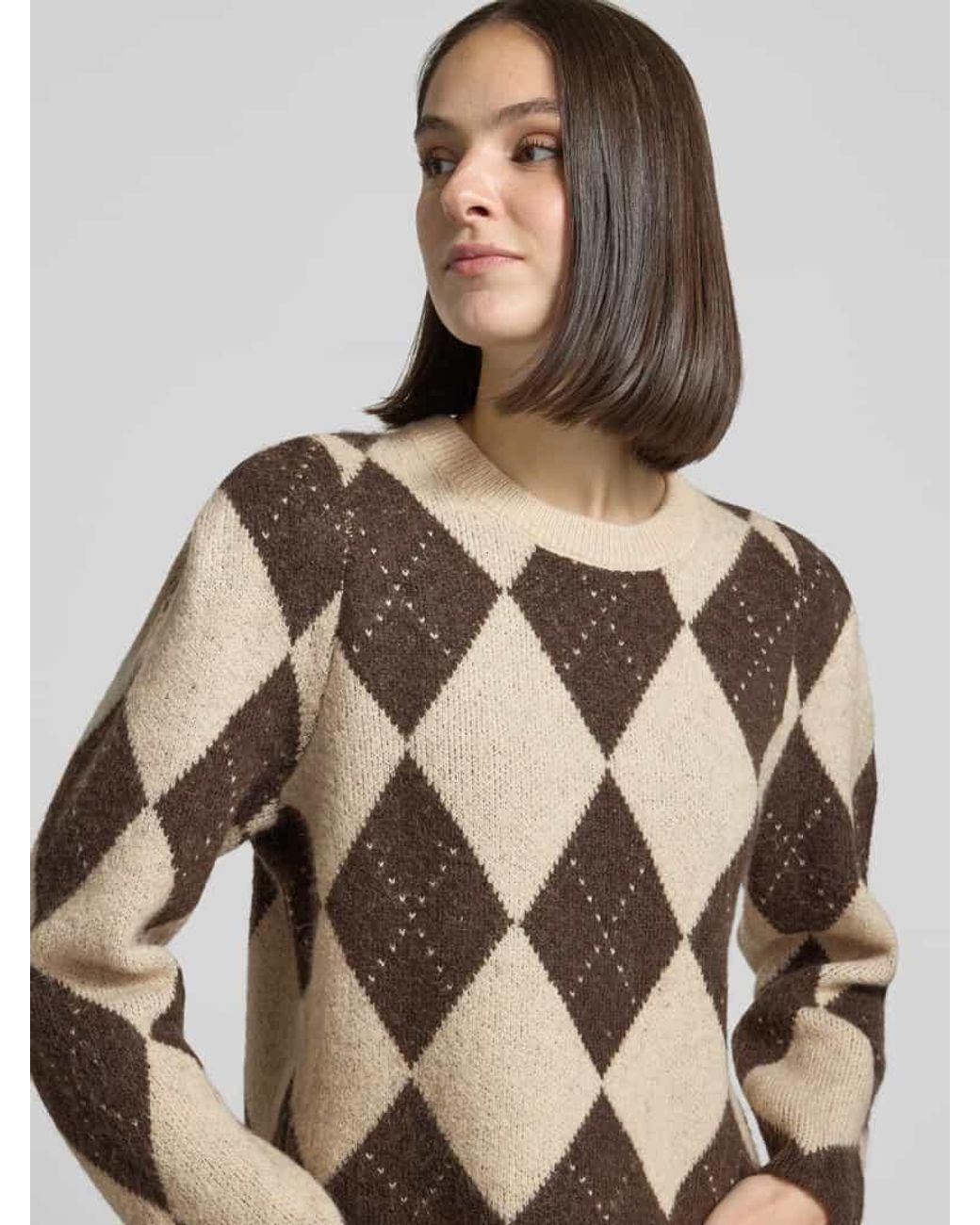 Comma, Natural Strickpullover mit Rundhalsausschnitt