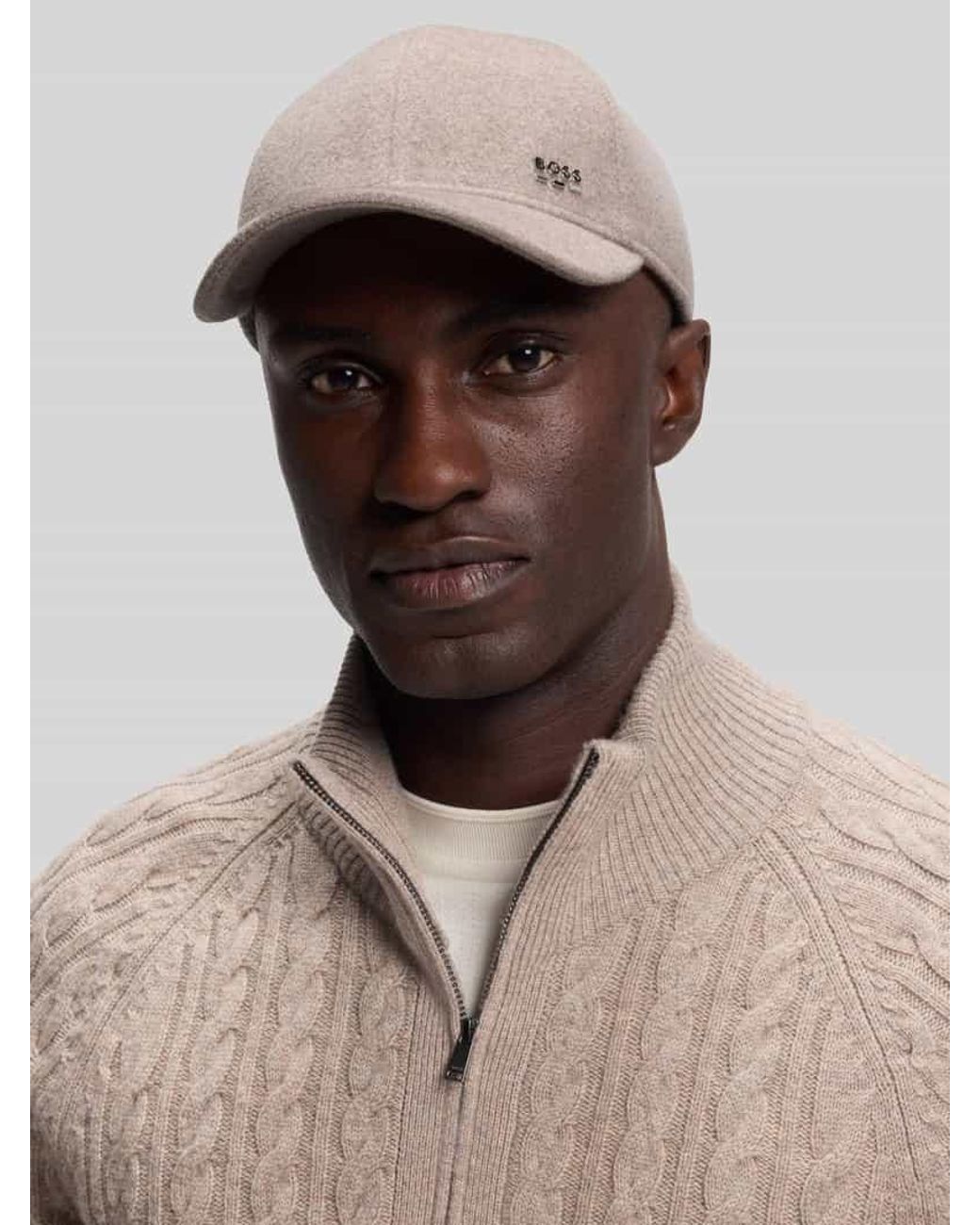 Boss Cap mit Logo-Detail in Natural für Herren