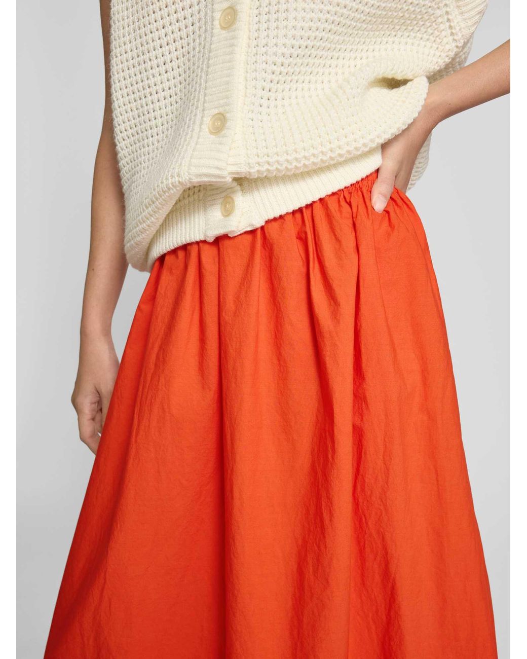 American Vintage Midirok Met Elastische Band in het Orange