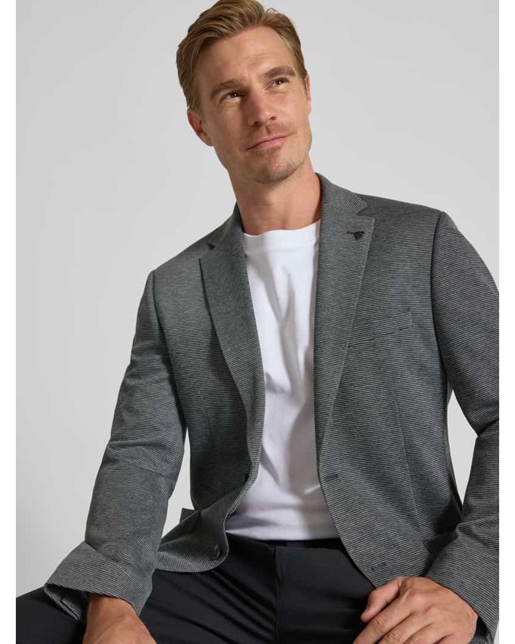 Roy Robson Slim Fit Sakko mit Viskose-Anteil und Reverskragen in Gray für Herren