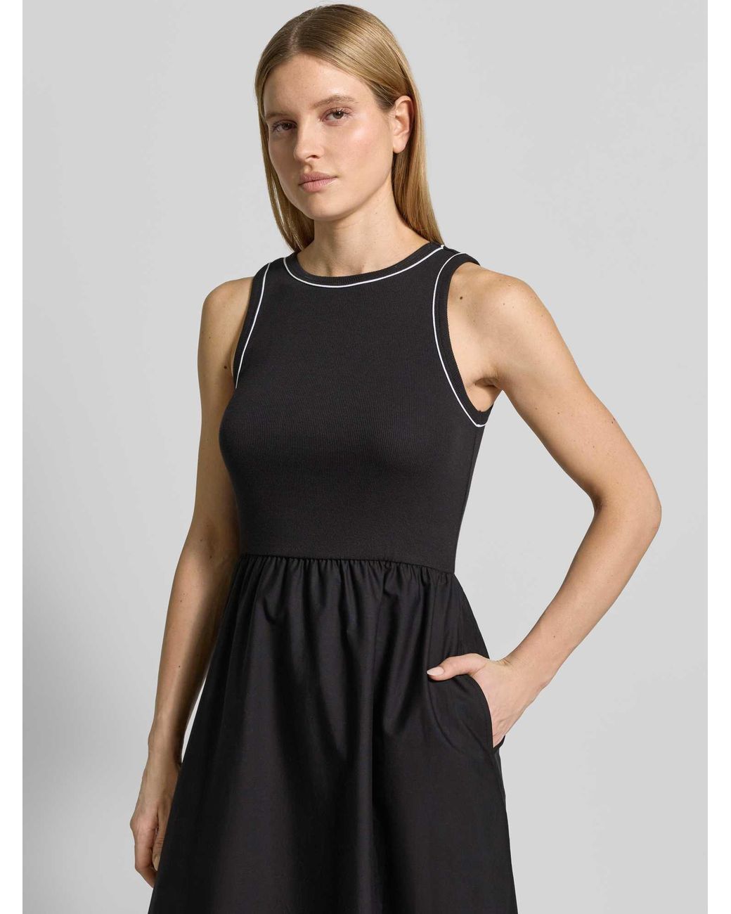 Jake*s Regular Fit Midi-Jurk Met Ronde Hals in het Blue