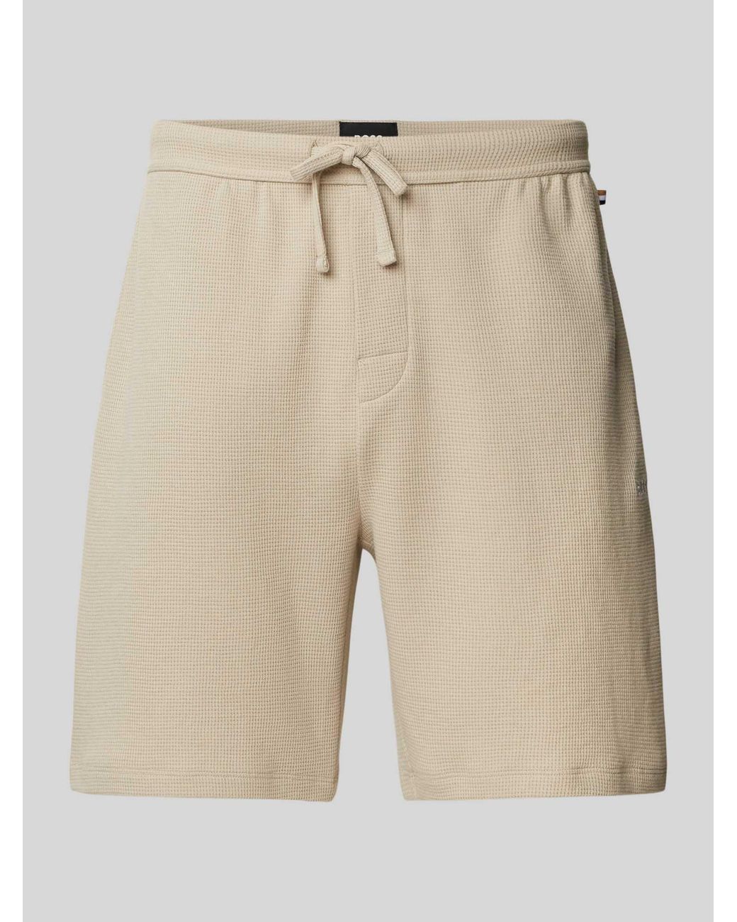 Boss Korte Regular Fit Broek Met Structuurmotief in het Natural voor heren