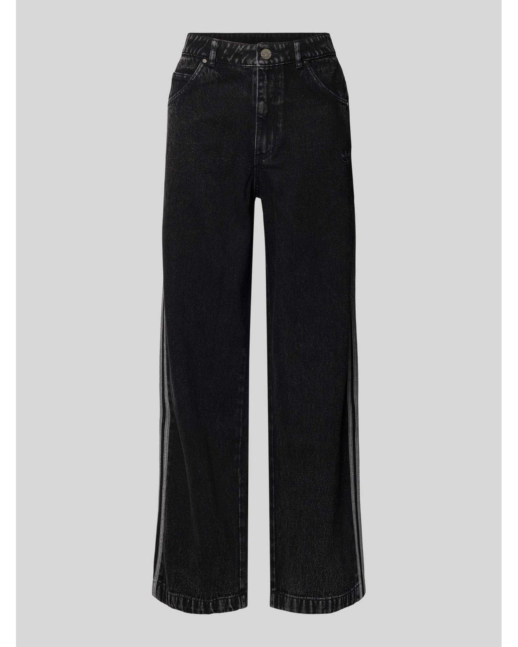 Adidas Originals Loose Fit Jeans Van Puur Katoen in het Black