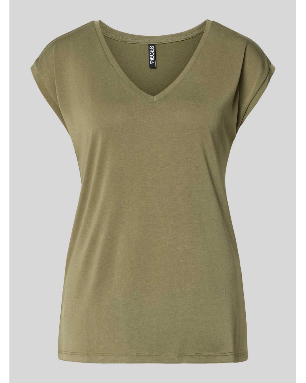 Pieces Relaxed Fit T-Shirt Van Modalmix Model 'Kamala' in het Green