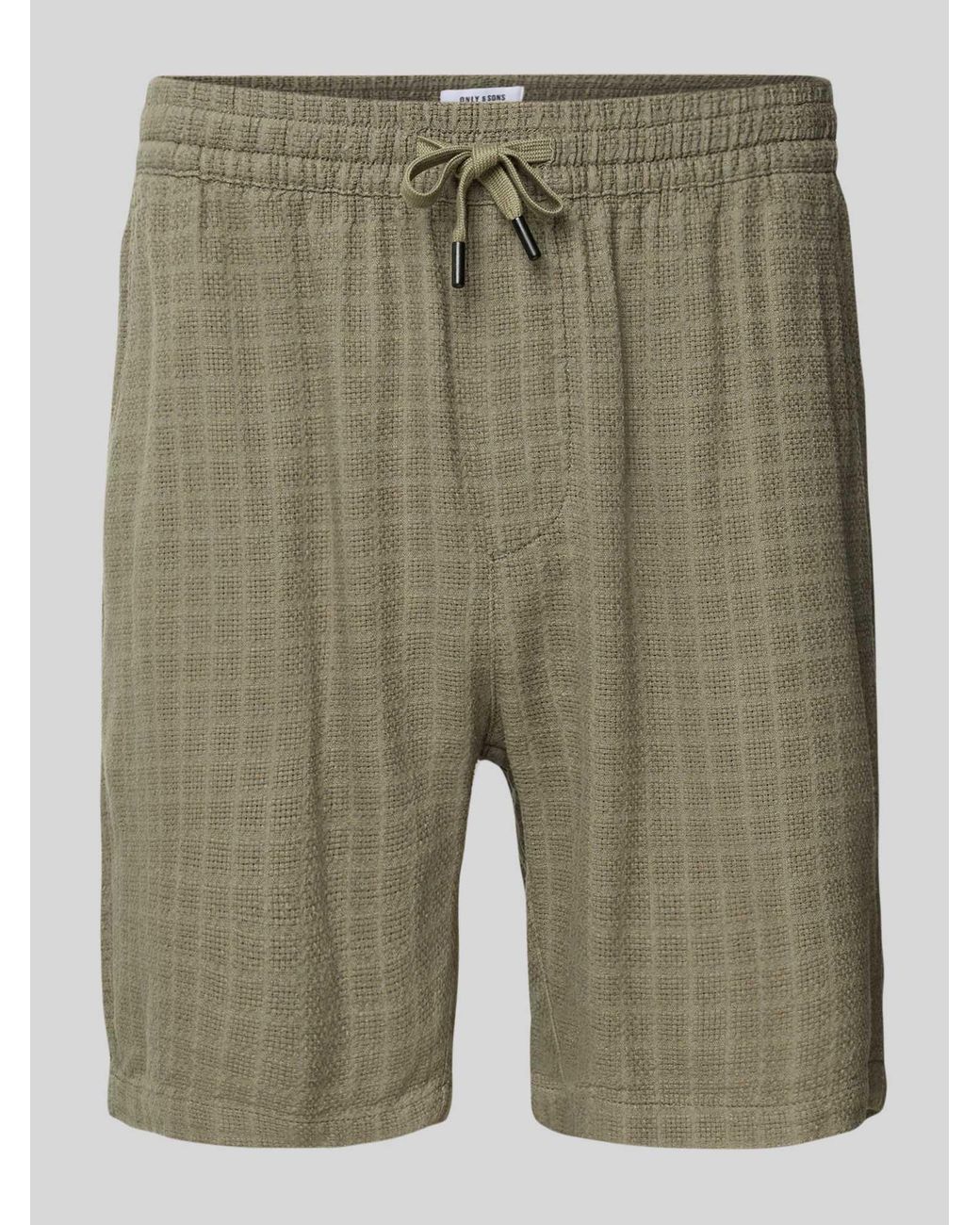 Only & Sons Loose Fit Korte Broek Met Structuurmotief in het Green voor heren