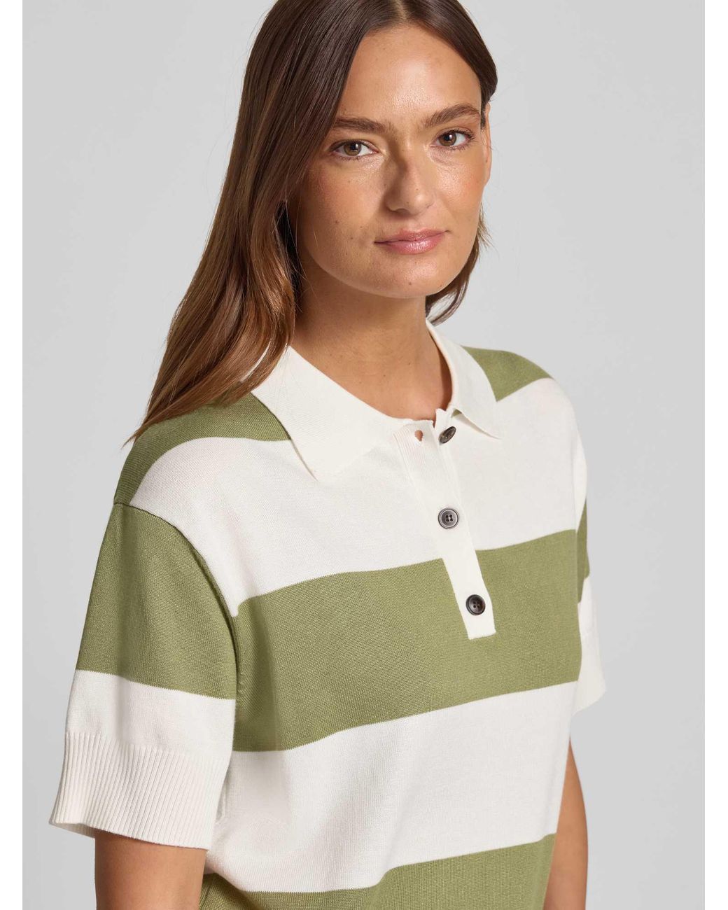 Ichi Regular Fit Poloshirt Van Viscosemix Model 'Luls' in het Green