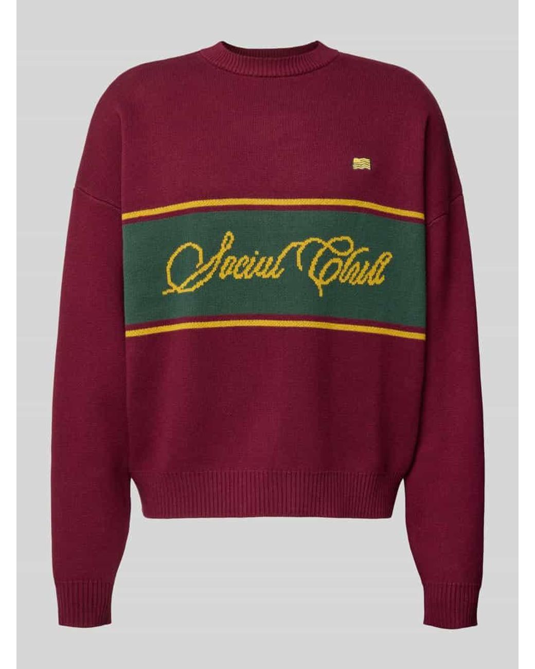 Prohibited Strickpullover mit Rundhalsausschnitt in Red für Herren