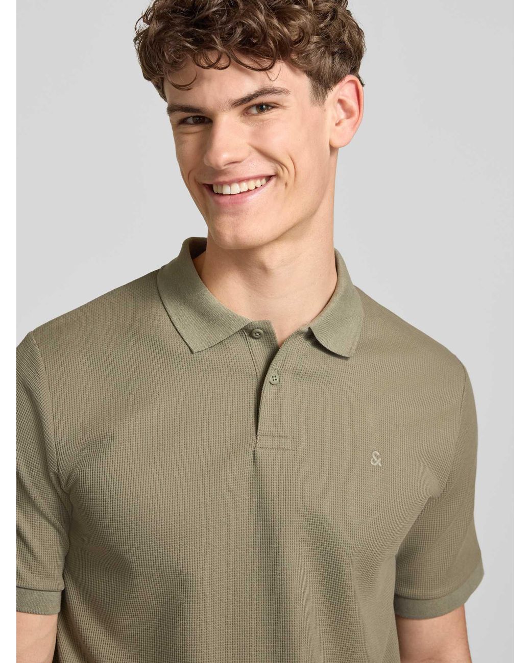 Jack & Jones Regular Fit Poloshirt Met Structuurpatroon Model 'Austin' in het Green voor heren