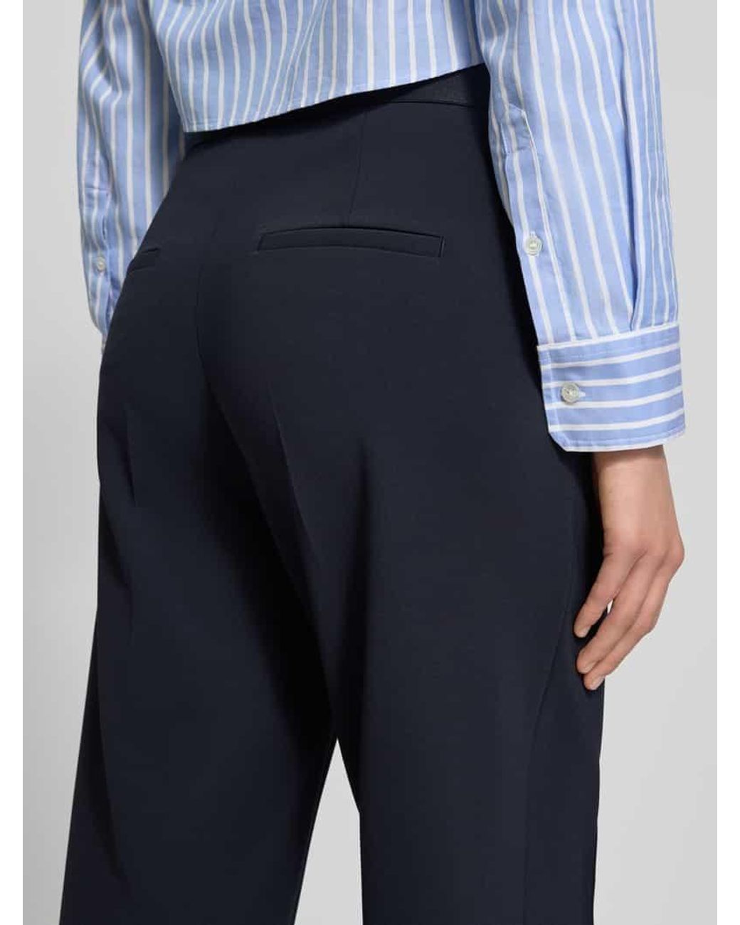 Cambio Blue Straight Fit Stoffhose mit Ziernaht Modell 'Cameron'