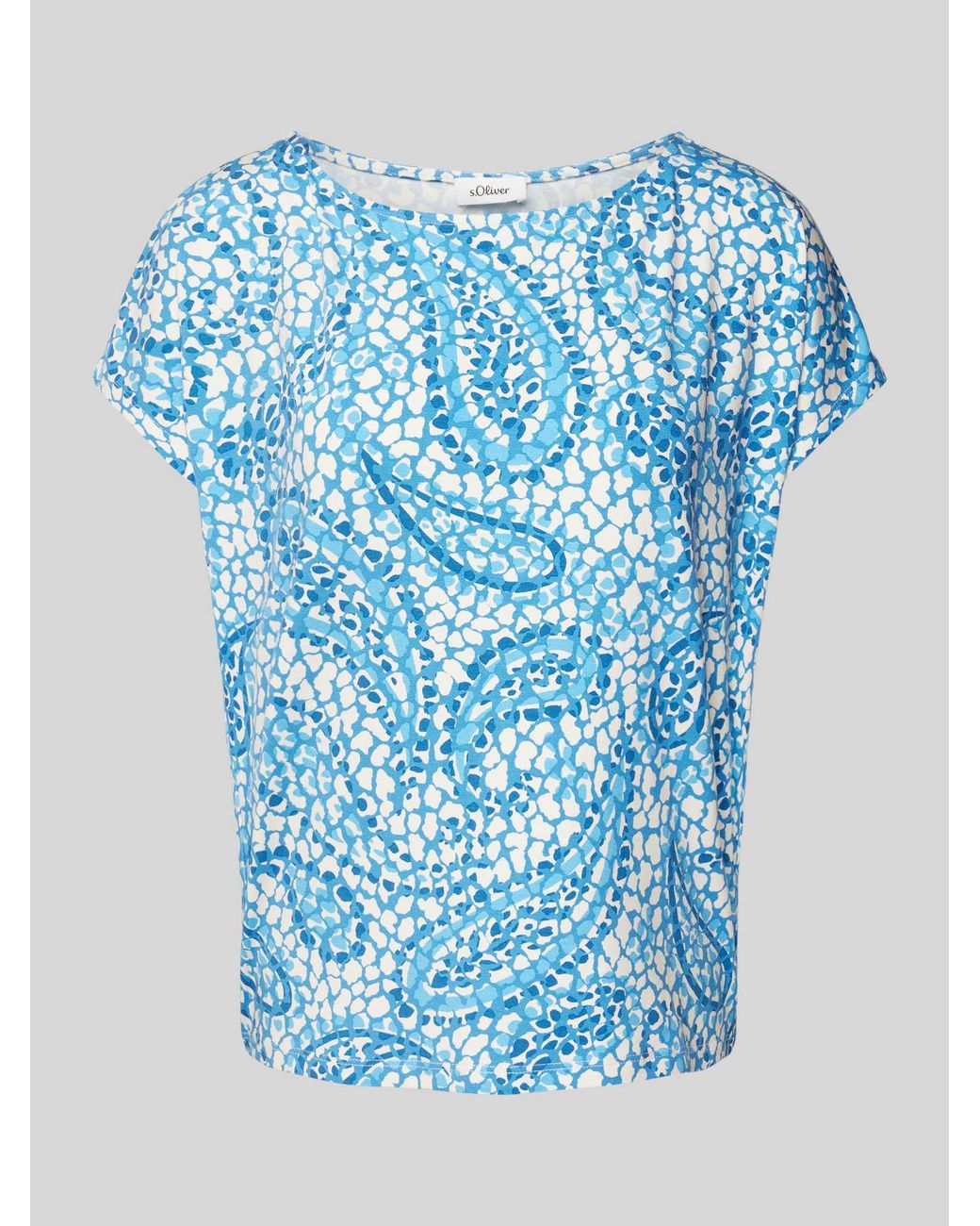 S.oliver Relaxed Fit T-shirt Van Viscosemix Met Extra Brede Schouders in het Blue