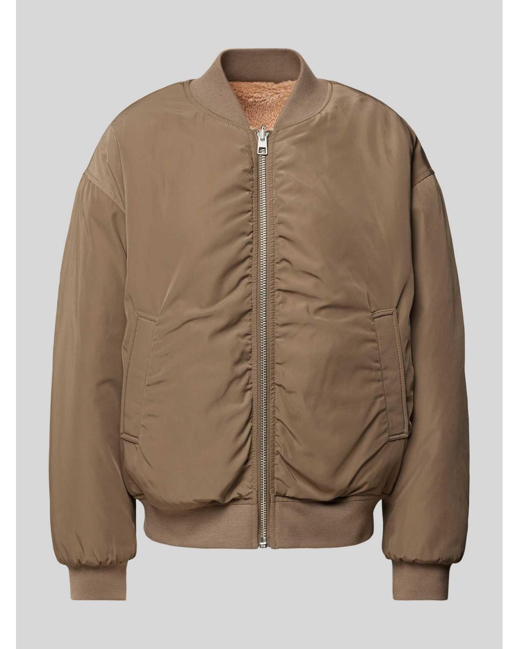 Jake*s Regular Fit Blouson Met Opstaande Kraag En Steekzakken in het Brown