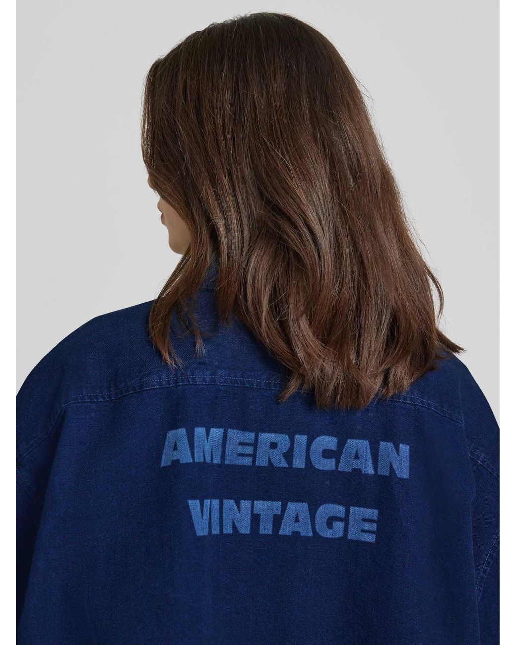 American Vintage Oversized Jeansjack Van Puur Katoen Model 'Comow' in het Blue