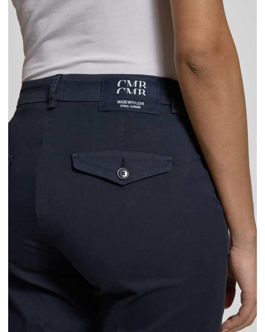 Cambio Blue Straight Fit Stoffhose mit Bügelfalten Modell 'Karina'