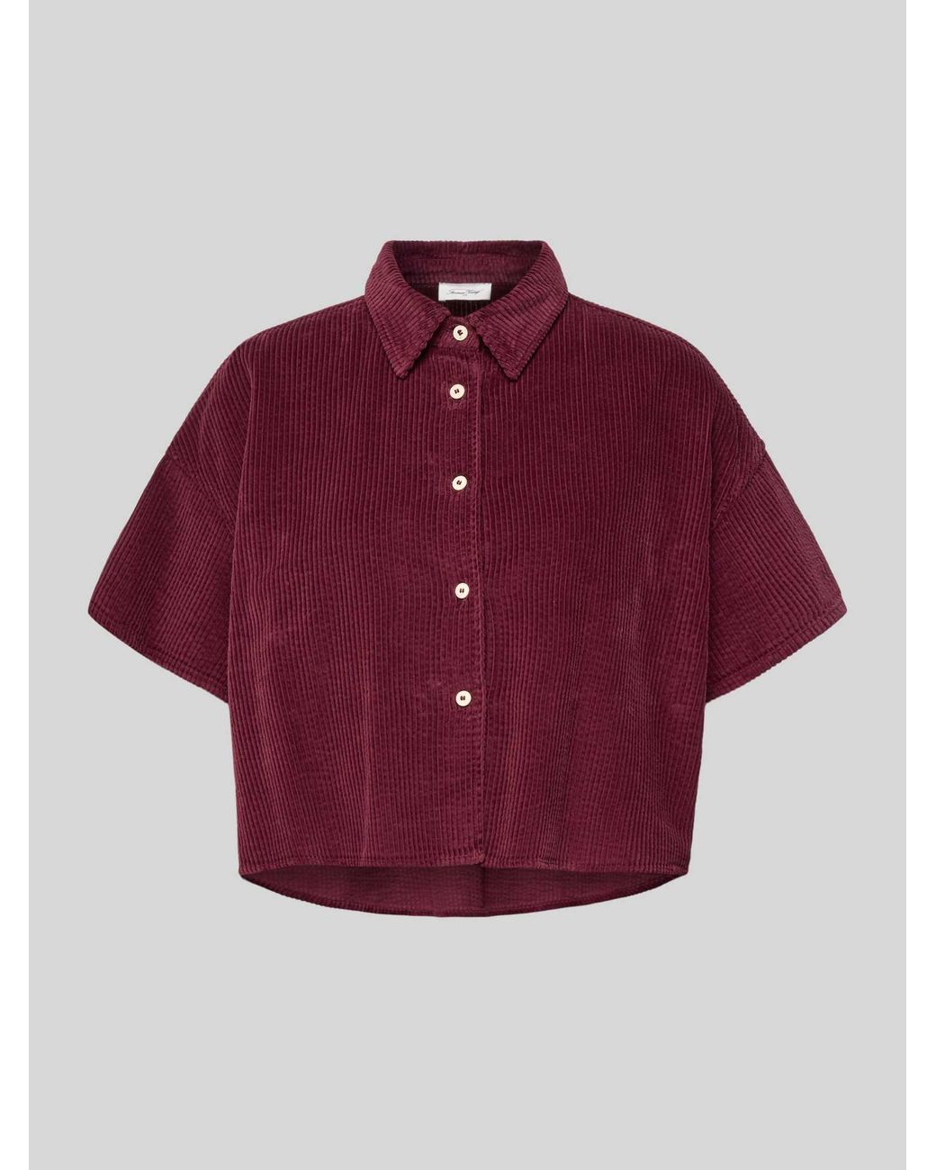 American Vintage Kort Overhemdblouse Met Knoopsluiting Model 'Padow' in het Red
