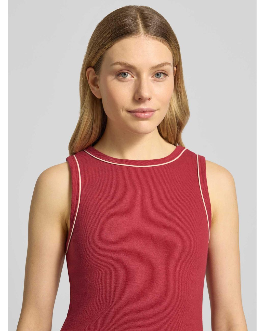 Jake*s Regular Fit Midi-Jurk Met Ronde Hals in het Red