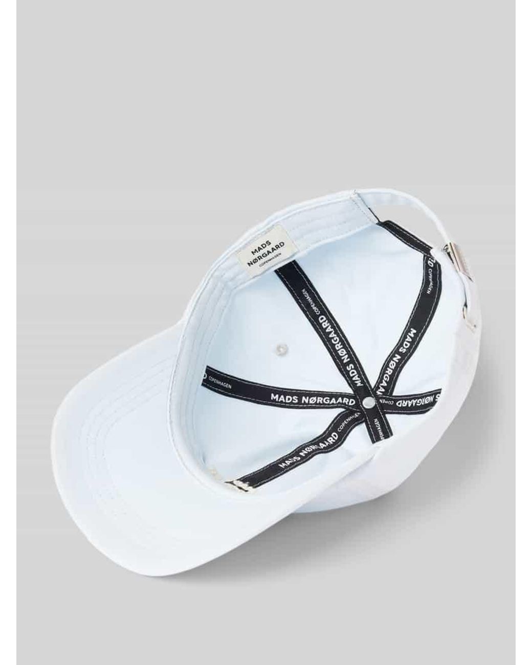 Mads Nørgaard White Basecap mit Label-Stitching