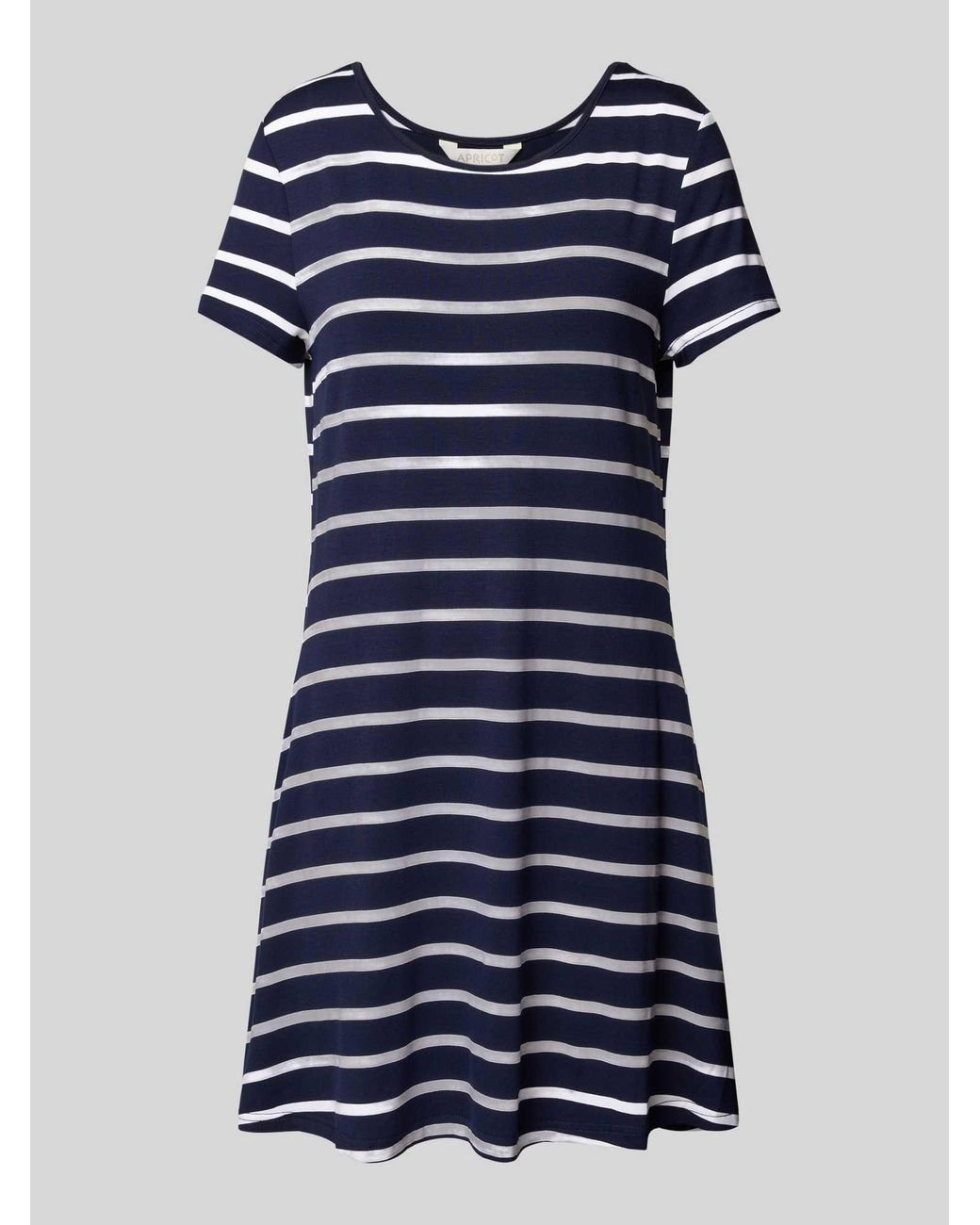 Apricot T-Shirtjurk Van Viscose Met Ronde Hals in het Blue