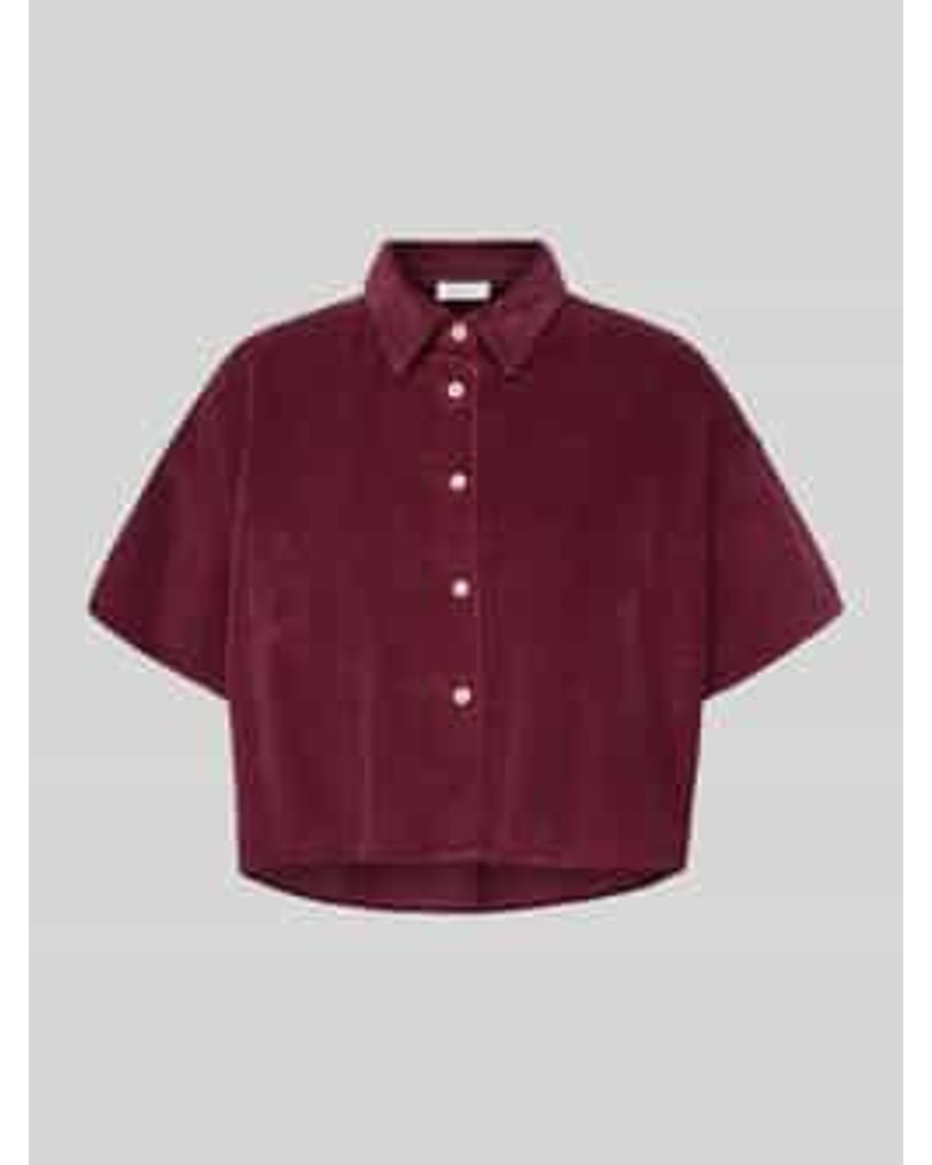 American Vintage Kort Overhemdblouse Met Knoopsluiting Model 'Padow' in het Red