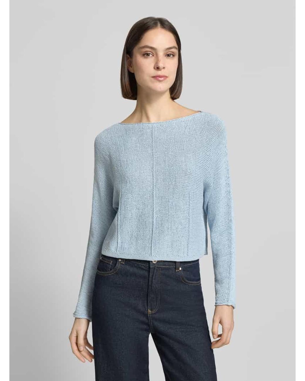 Ouí Blue Strickpullover mit U-Boot-Ausschnitt