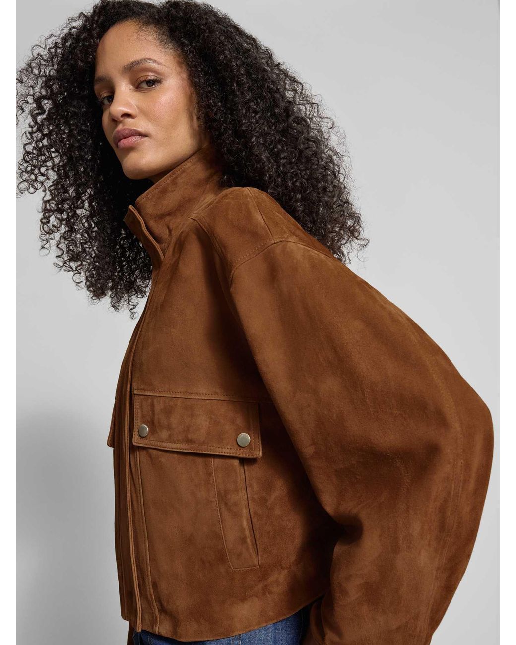 Jake*s Regular Fit Jack Met Opstaande Kraag in het Brown