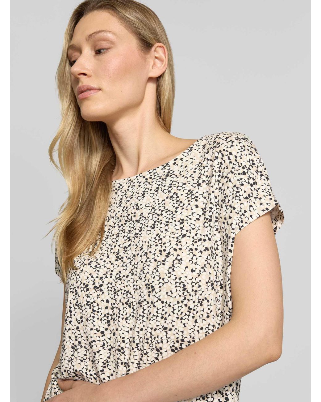 S.oliver Oversized T-Shirt Van Viscosemix in het Natural