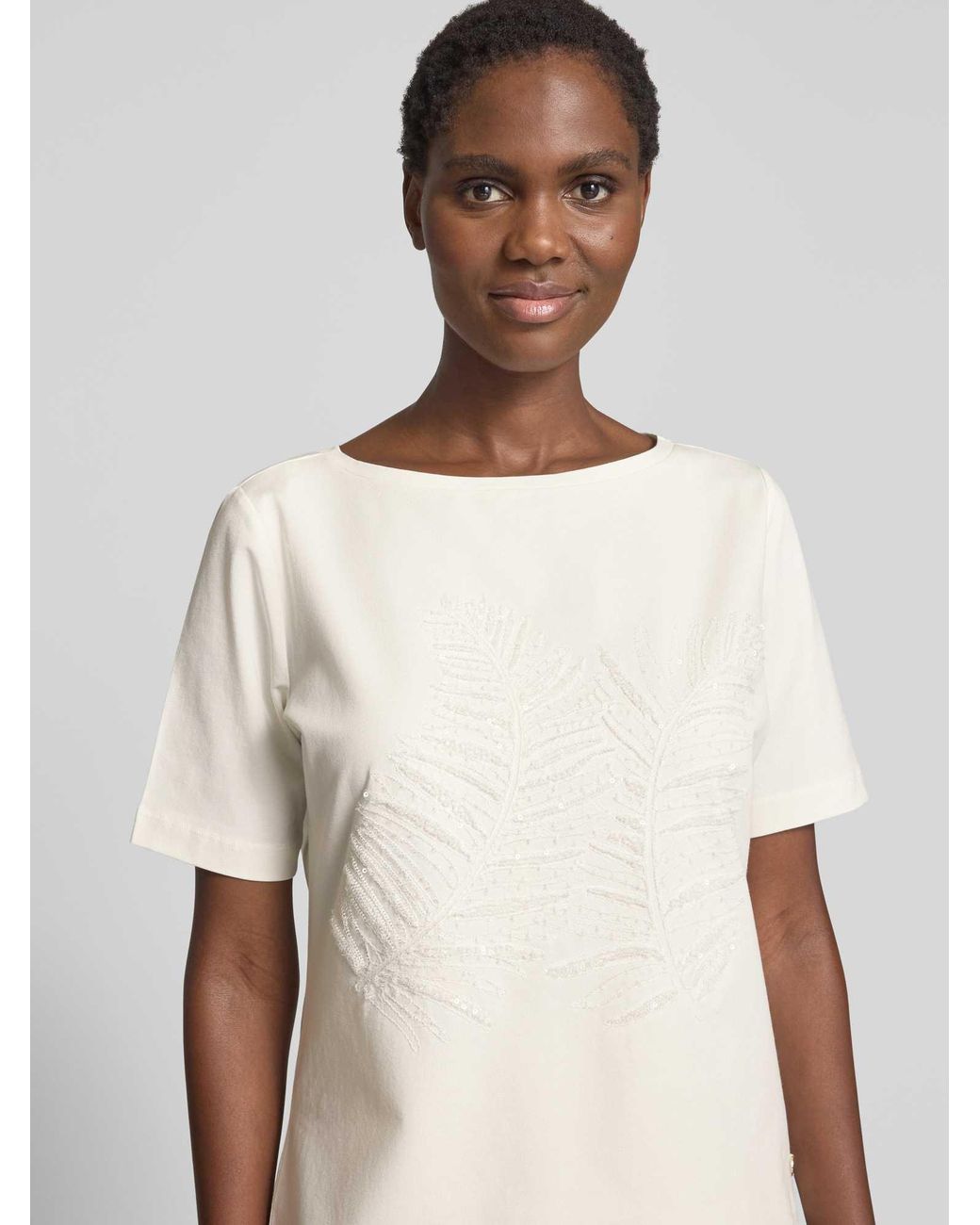 S.oliver Comfort Fit T-Shirt Van Katoenmix in het Natural