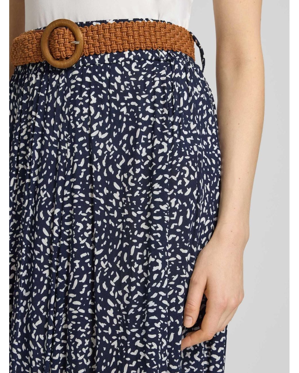 Apricot Midirok Van Pure Viscose in het Blue