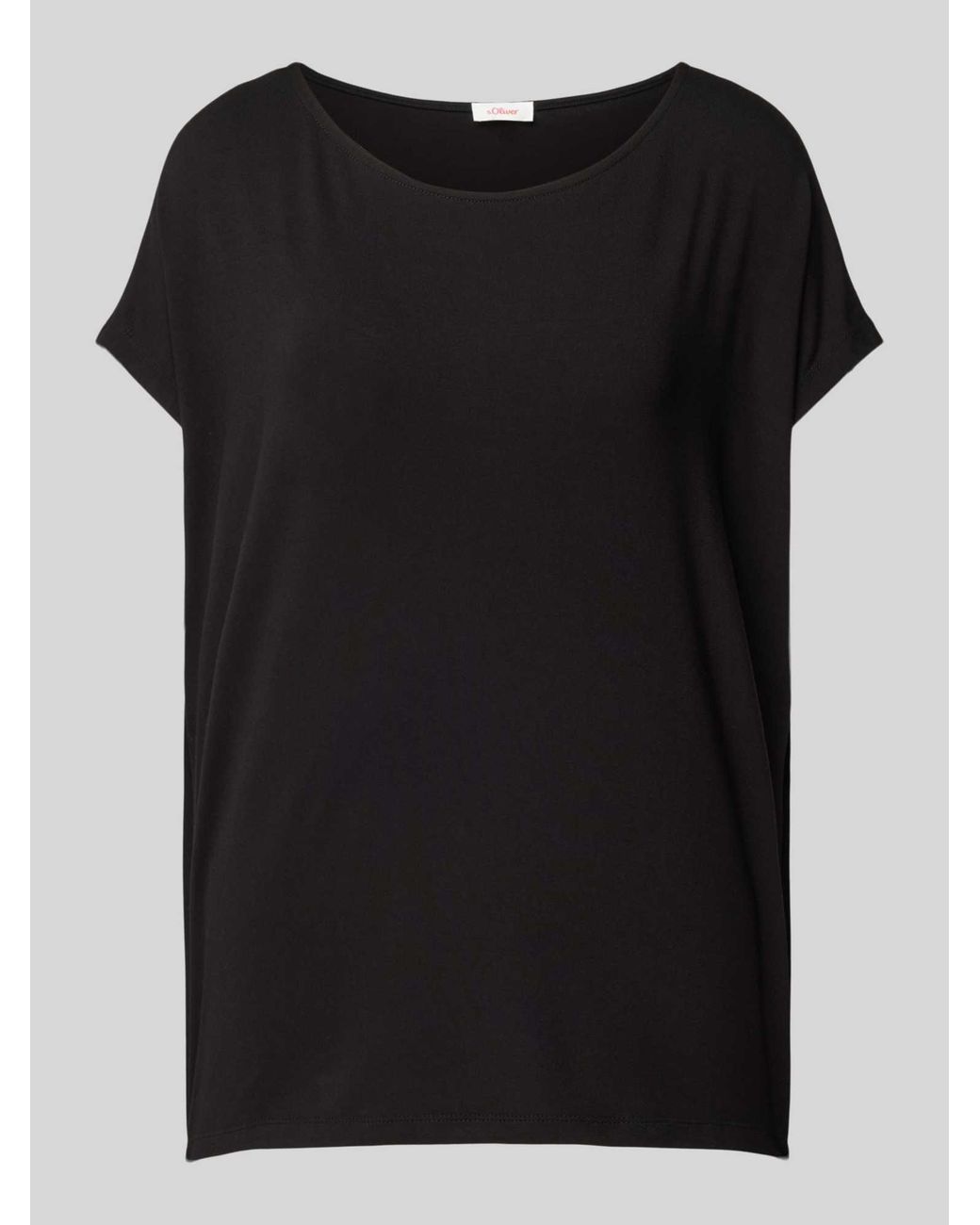 S.oliver T-Shirt Van Viscosemix Met Ronde Halsuitsnijding in het Black