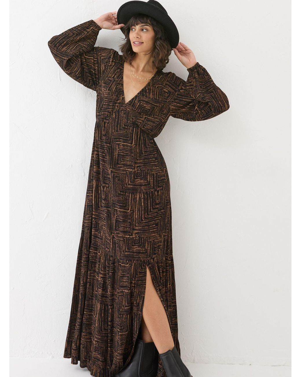FatFace Brown Noelle Maxi Dress