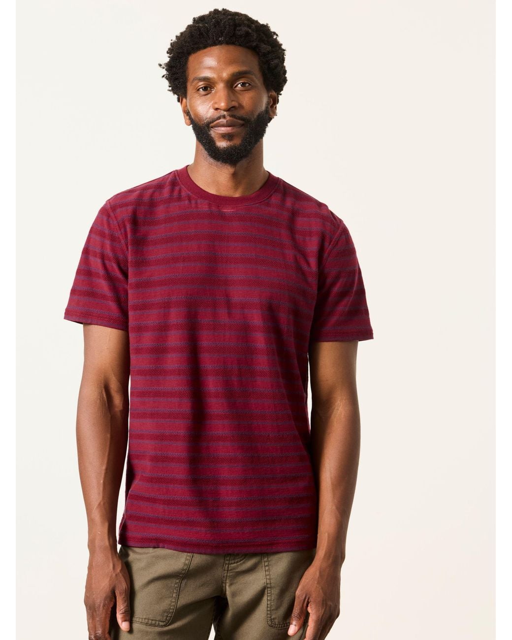 FatFace Short Sleeve Textured Stripe T-Shirt for men