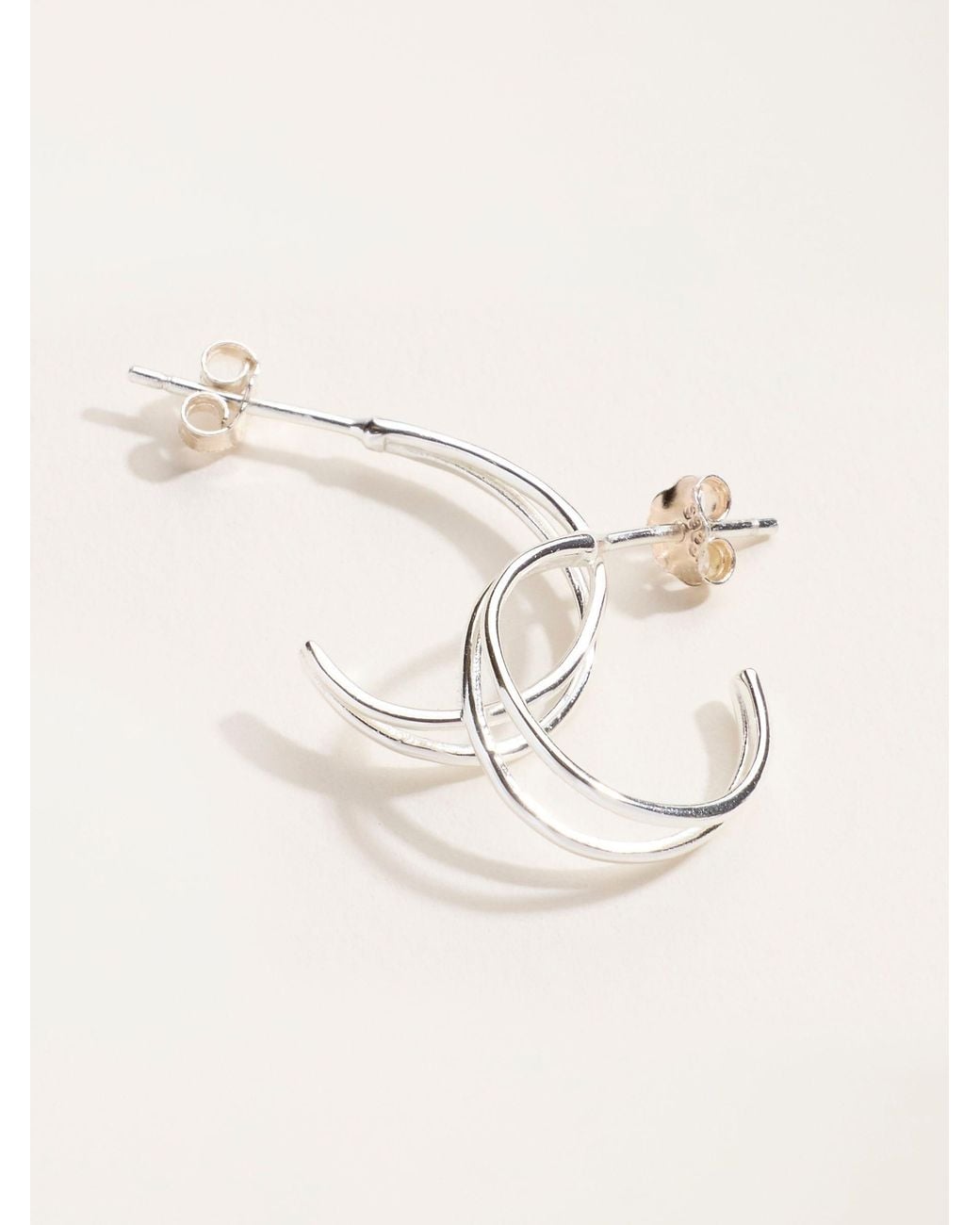 FatFace Natural Fatface Sterling Hoop Earrings