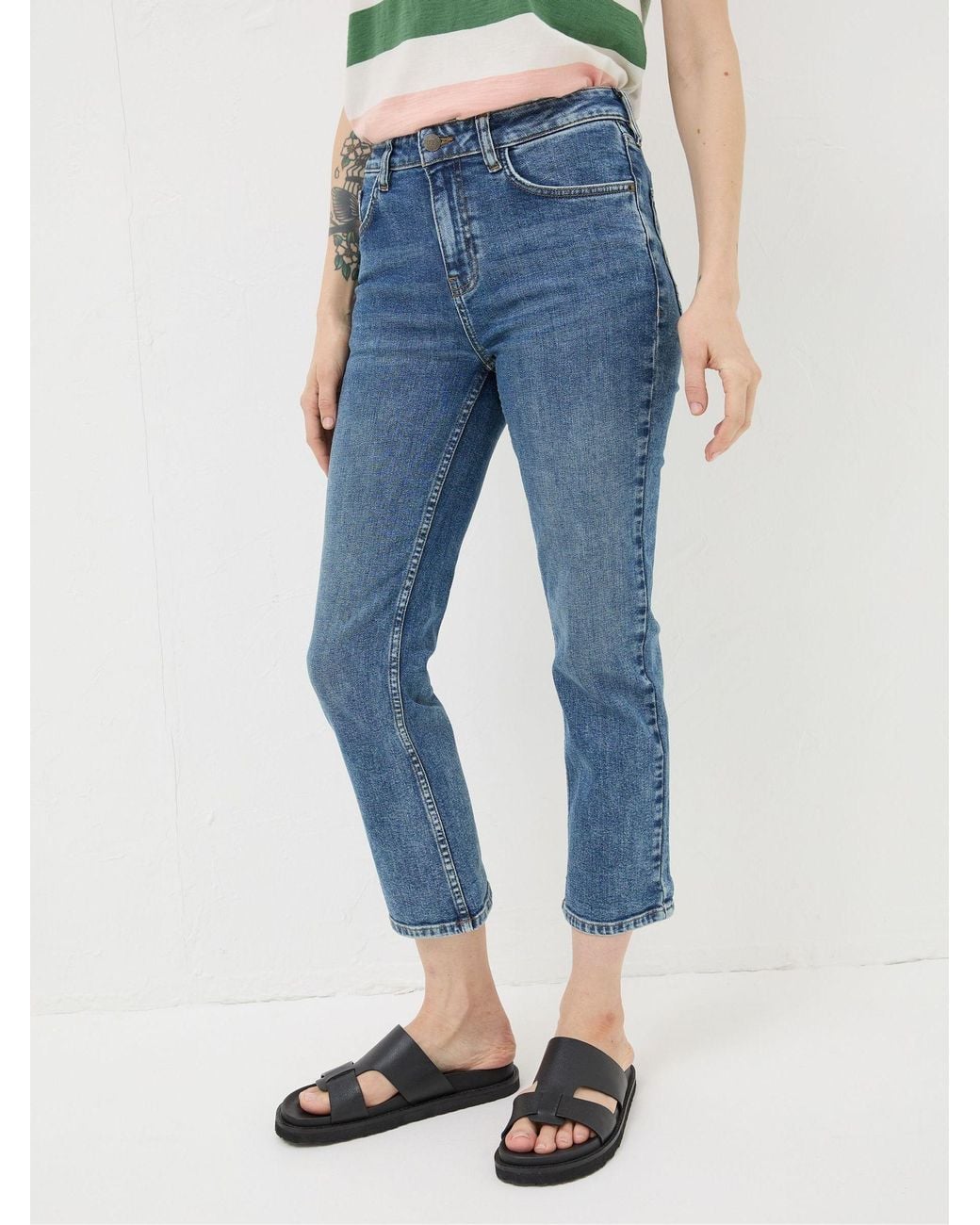 FatFace Blue Capri Sway Cropped Jeans