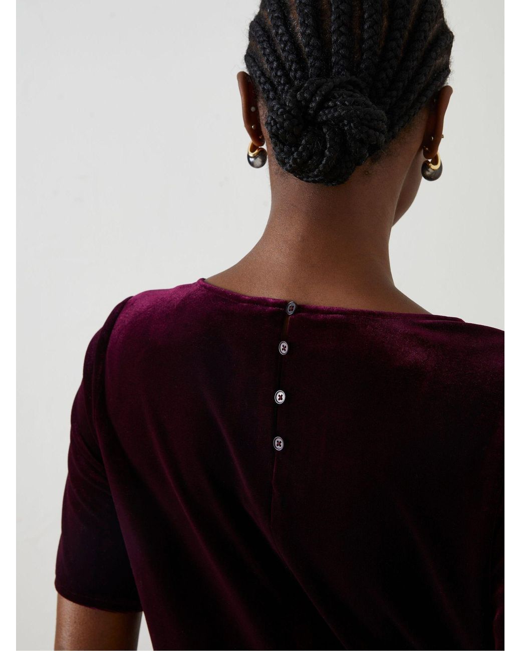 FatFace Purple Simone Velvet Dress
