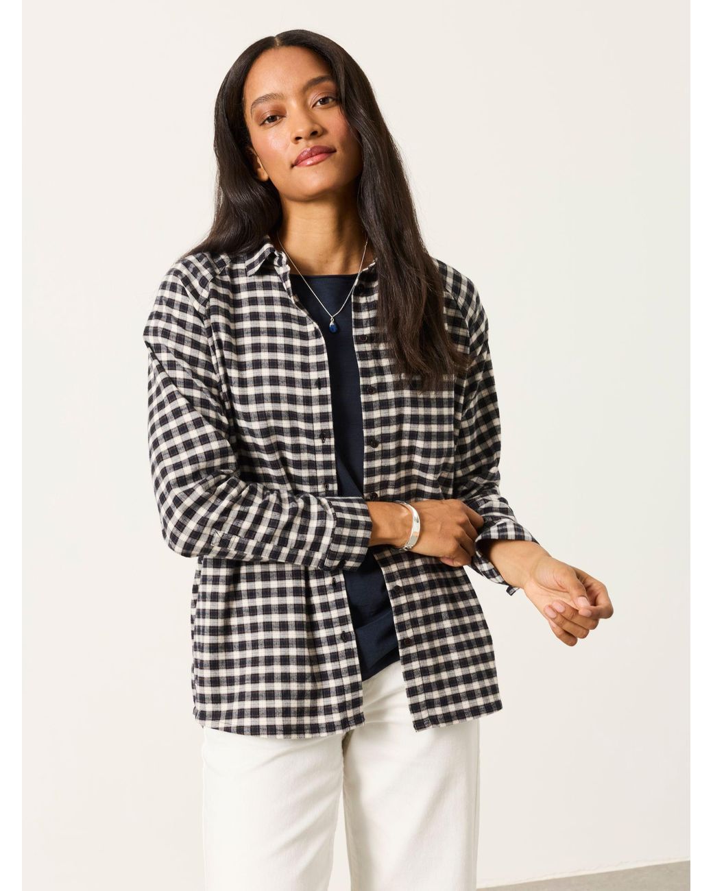FatFace Blue Bessie Petite Check Shirt