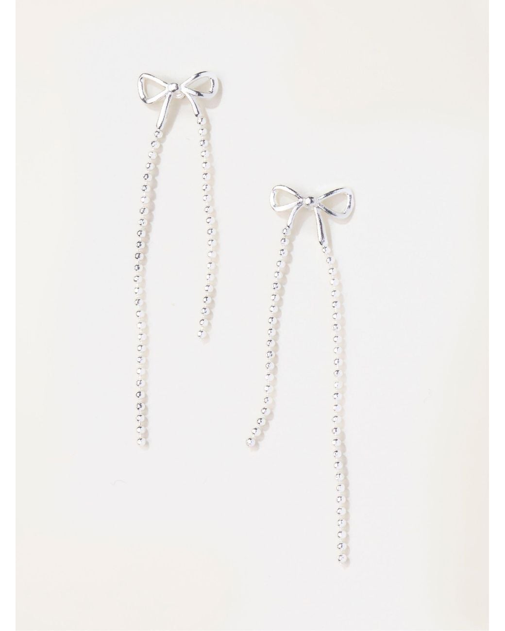 FatFace White Bow Earrings
