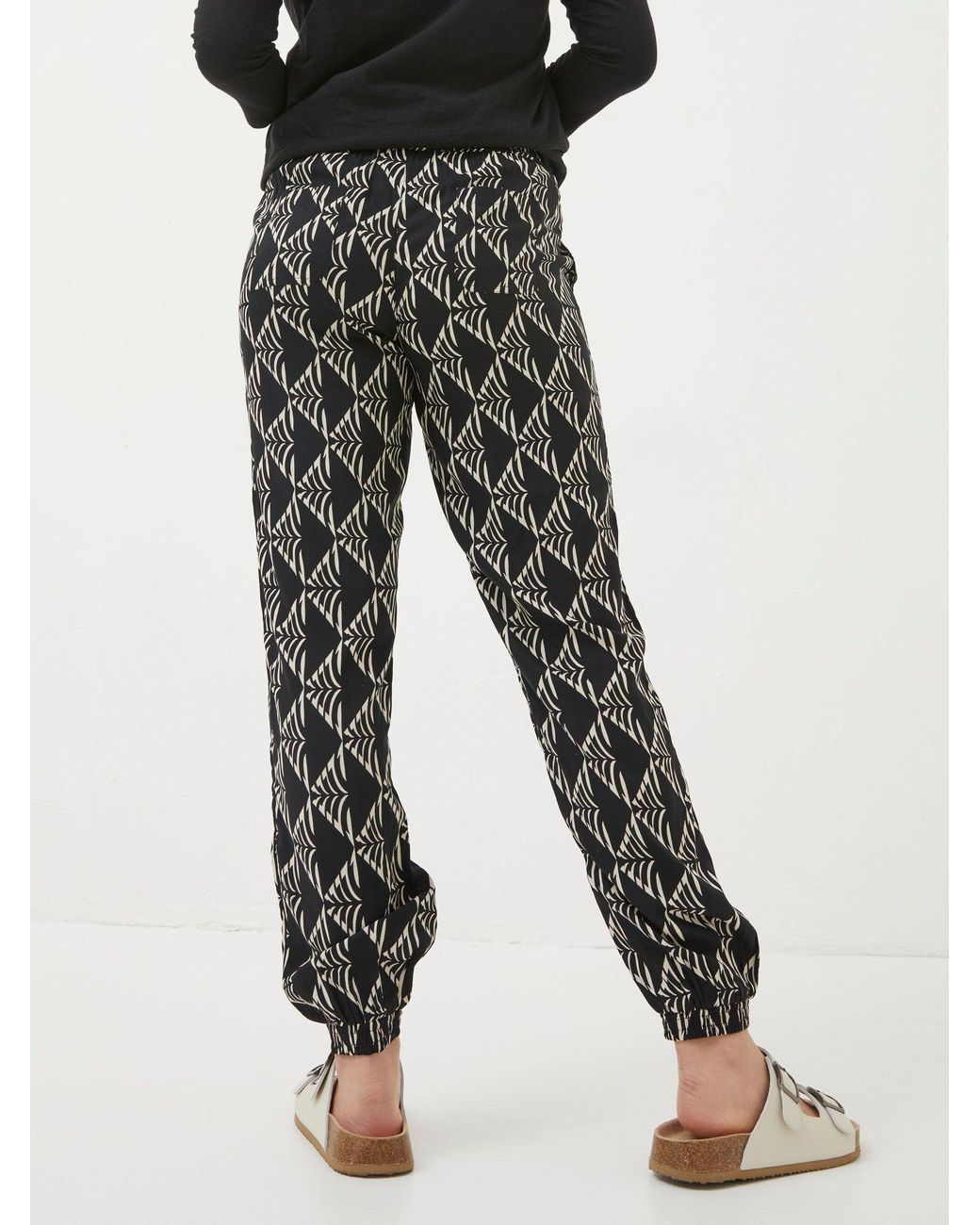 FatFace Black Lyme Mono Geo Trousers