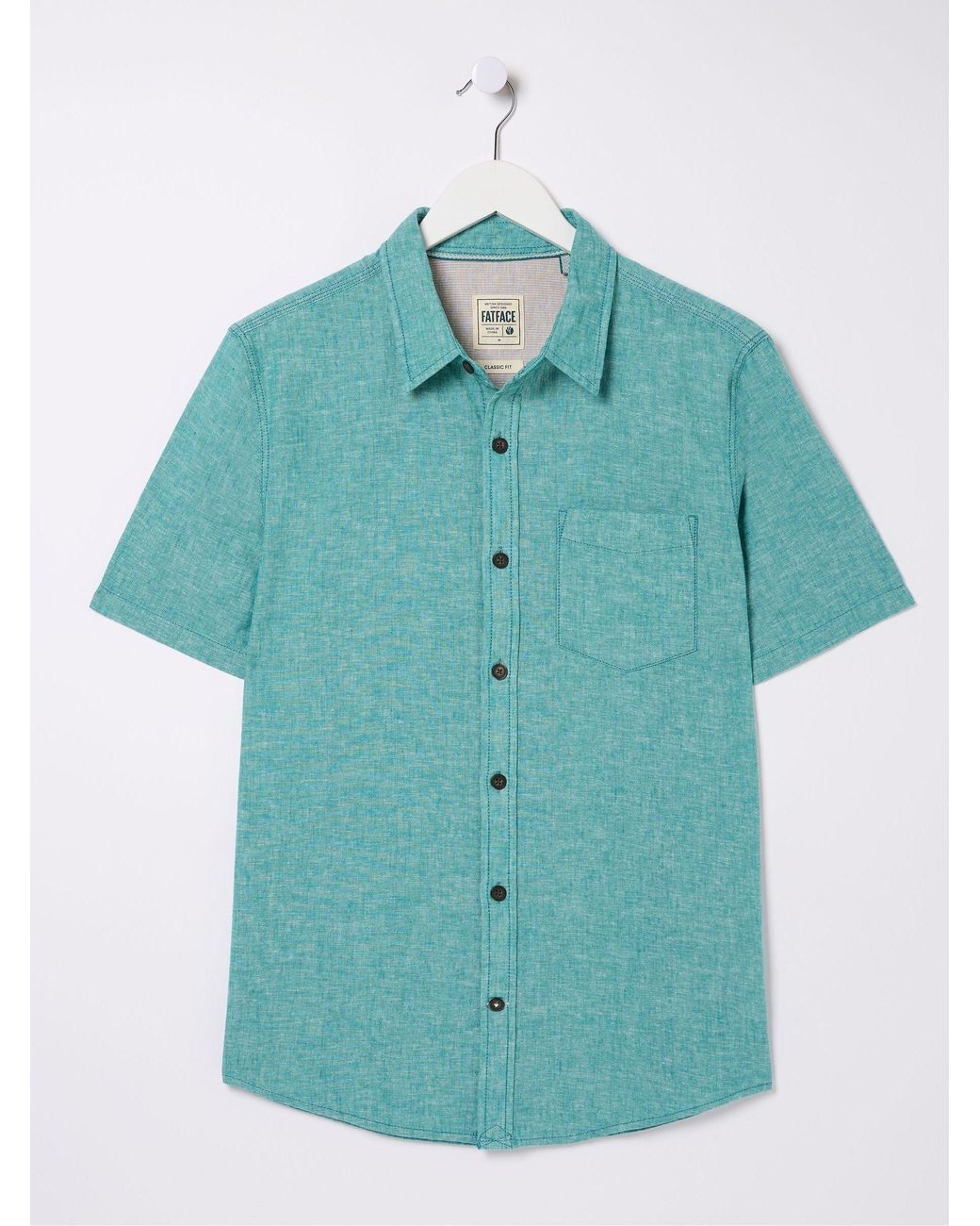 FatFace Blue Bugle Linen Cotton Shirt for men