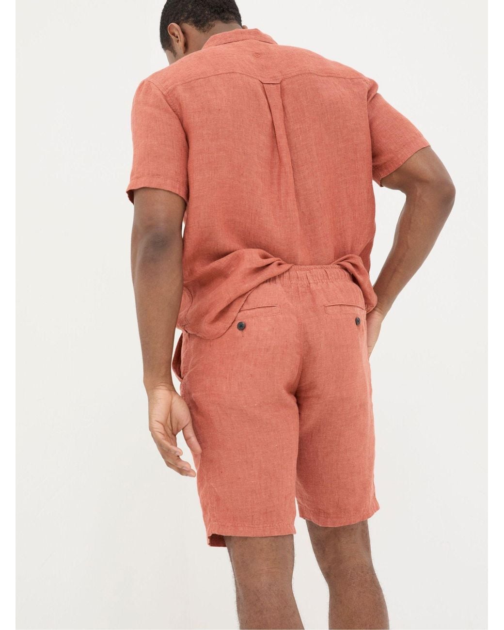 FatFace Green Seaton Linen Pull On Shorts for men