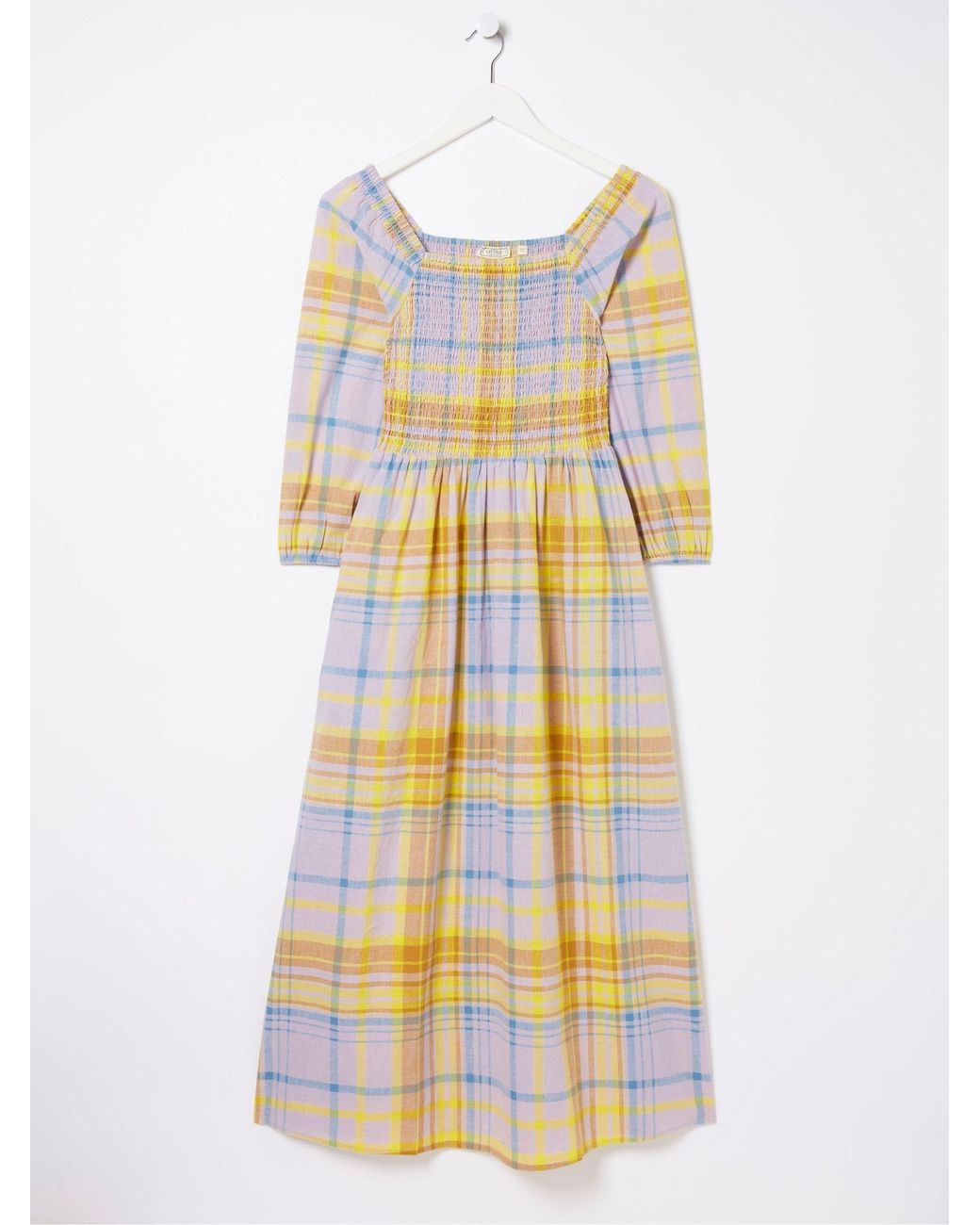 FatFace White Adele Midi Dress With Linen