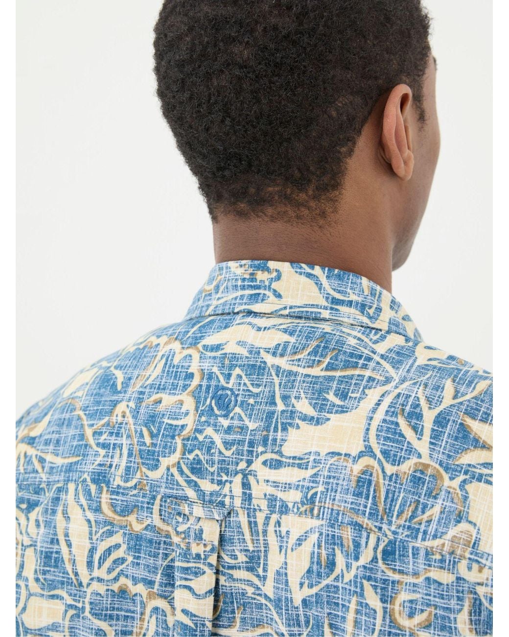 FatFace Blue Vintage Tropical Print Shirt for men