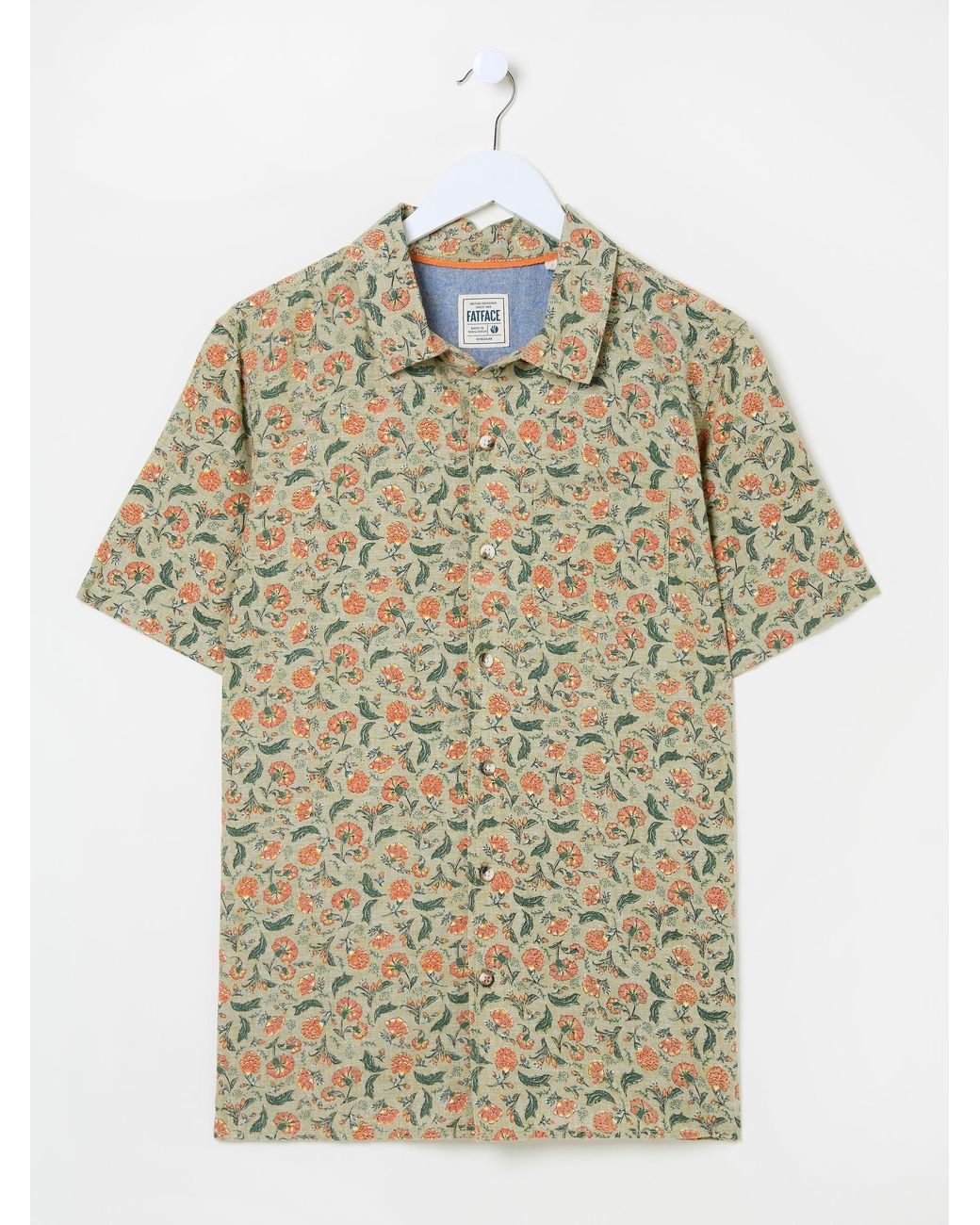 FatFace Brown Short Sleeve Bloom Print Shirt for men